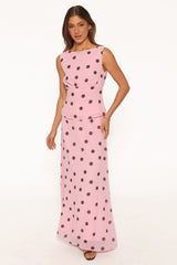 Ricky Skirt Set - Pink Polka Dot