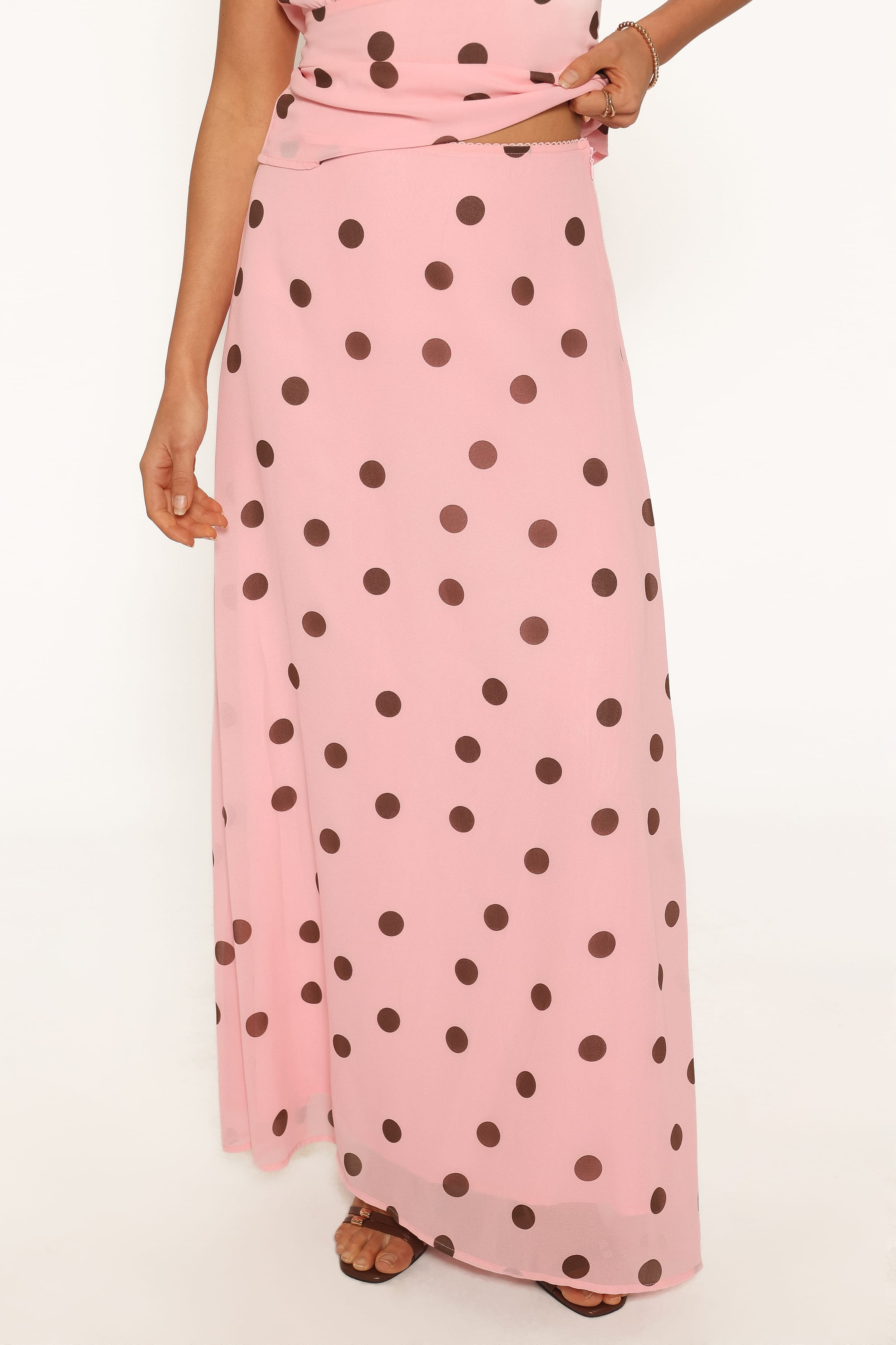 Ricky Skirt Set - Pink Polka Dot
