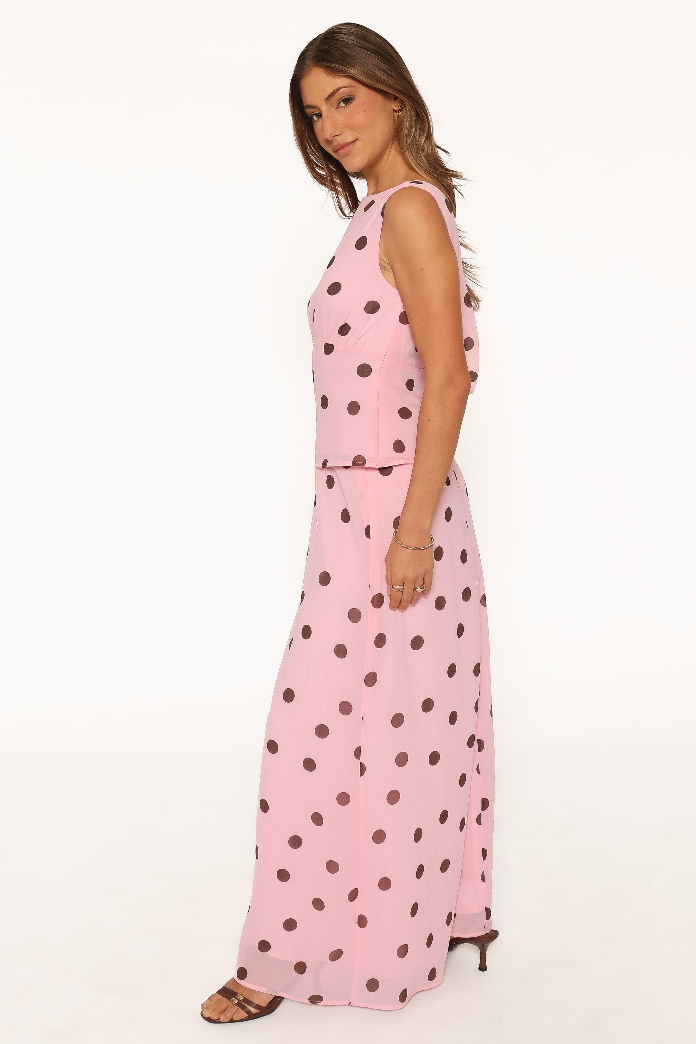 Ricky Skirt Set - Pink Polka Dot