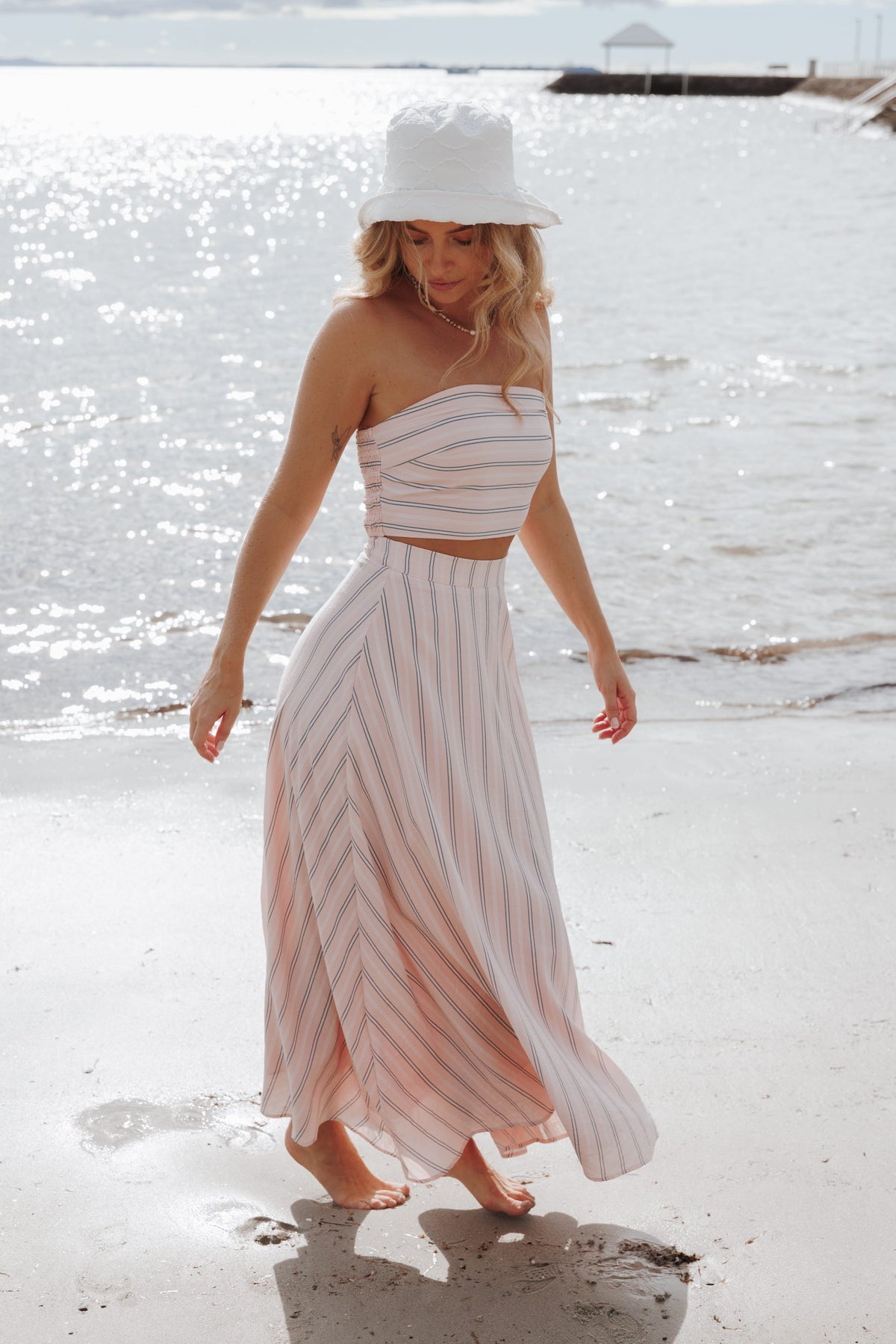 Serafina Two Piece Set - Pink/Blue Stripe