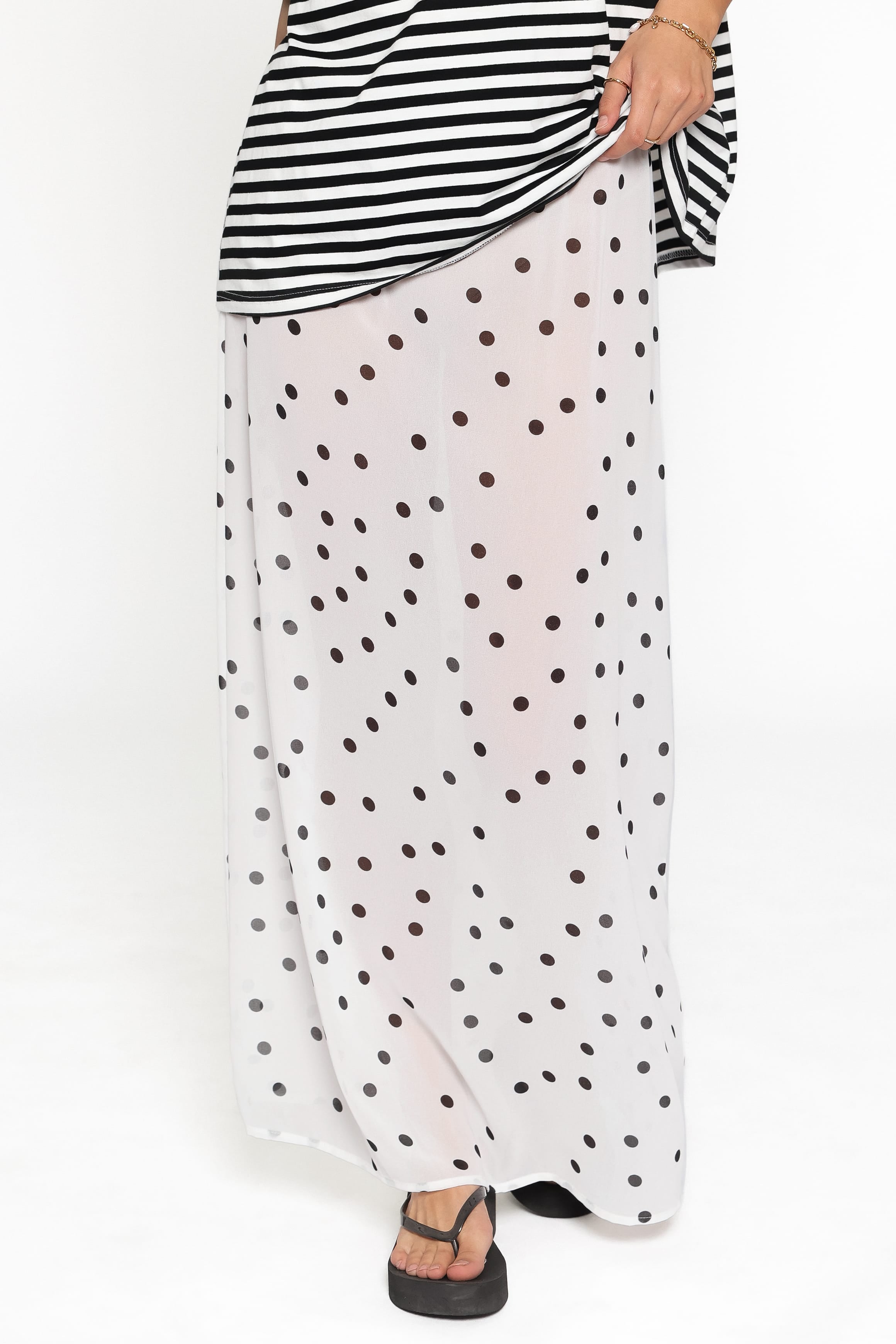 Tammi Skirt Set - White Black