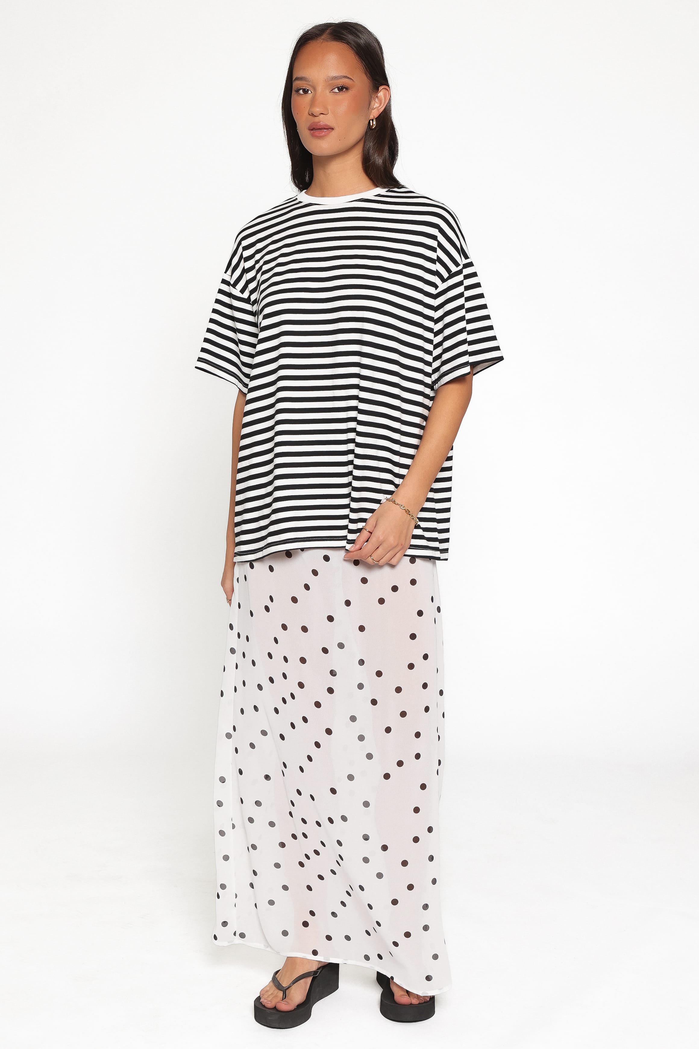 Tammi Skirt Set - White Black