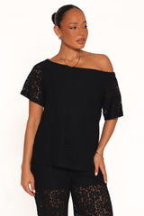 Tucker Lace Pant Set - Black