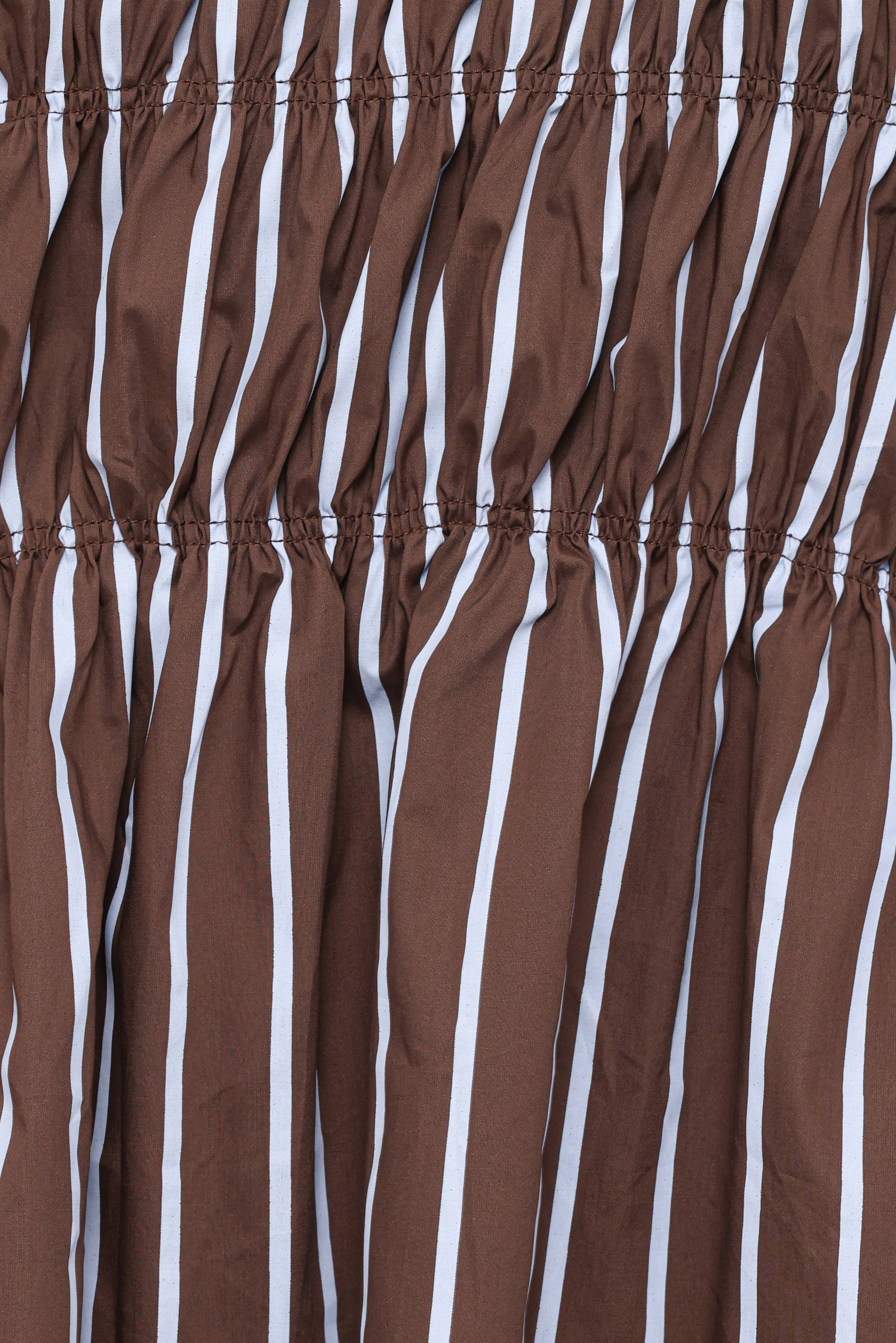 Willoughby Strapless Short Set - Chocolate Blue Stripe
