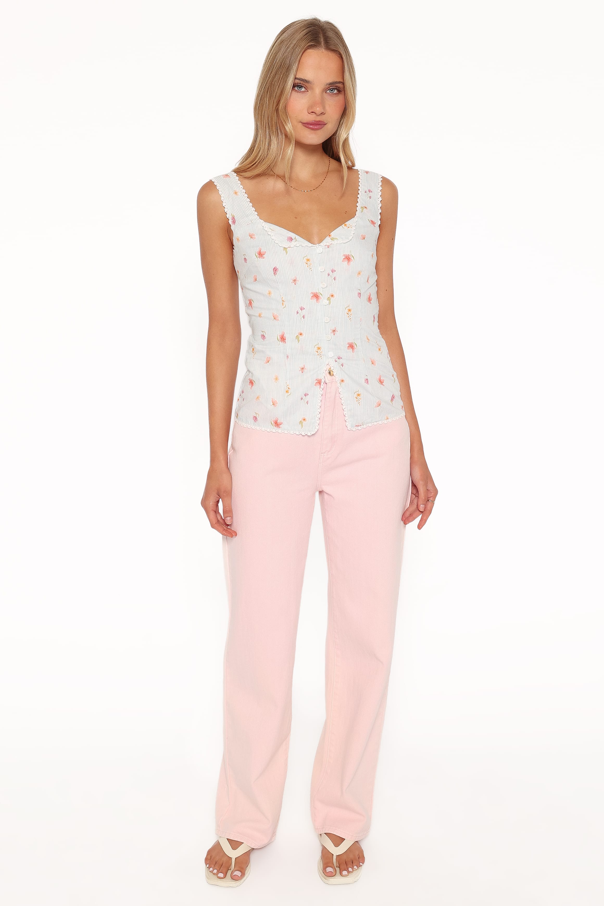Ana Top - Blue Garden Stripe