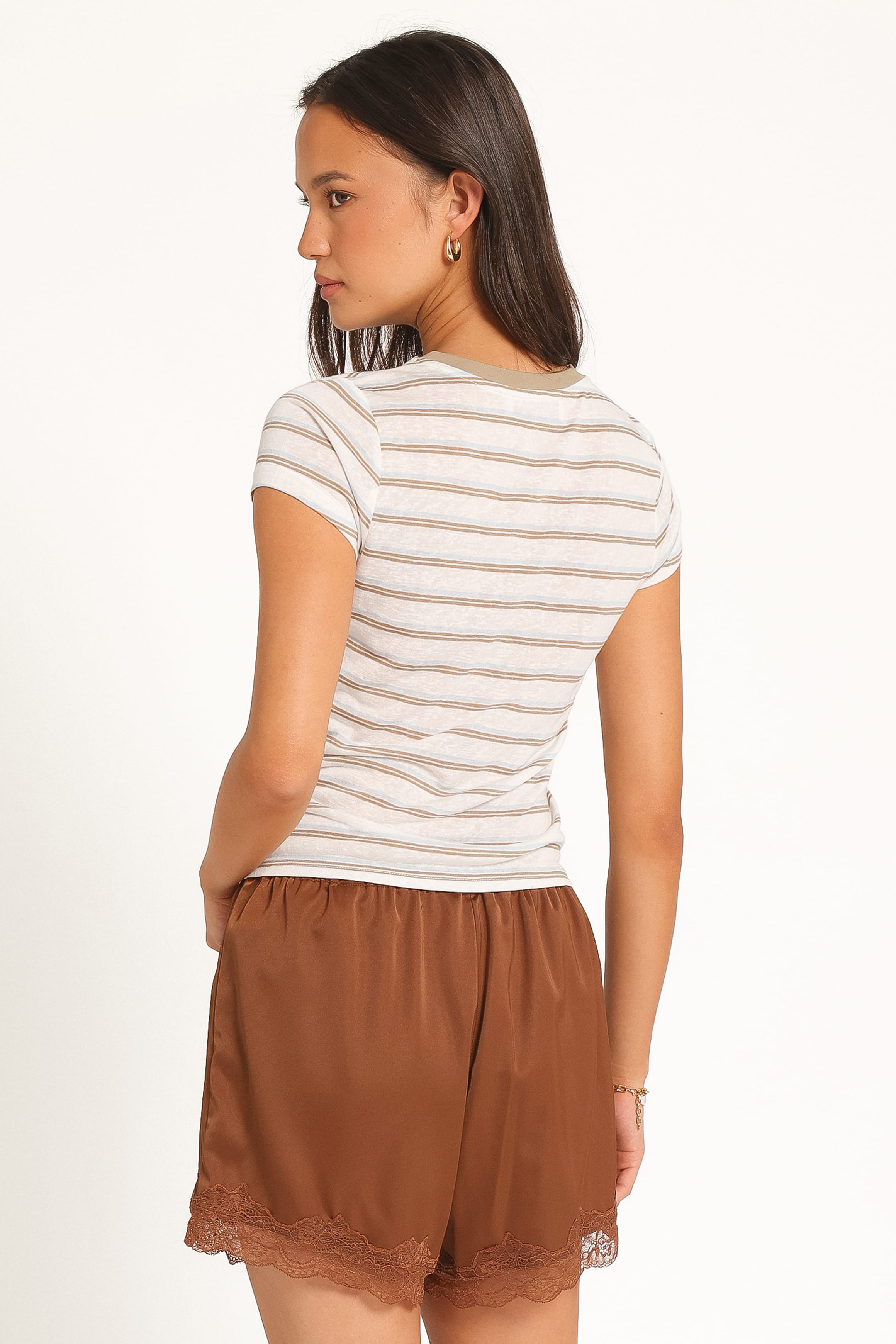 Billi Baby Tee - Beige Stripe