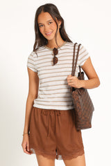Billi Baby Tee - Beige Stripe