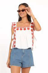 Brydee Tie Top - Red