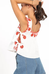 Brydee Tie Top - Red