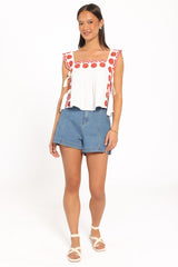 Brydee Tie Top - Red