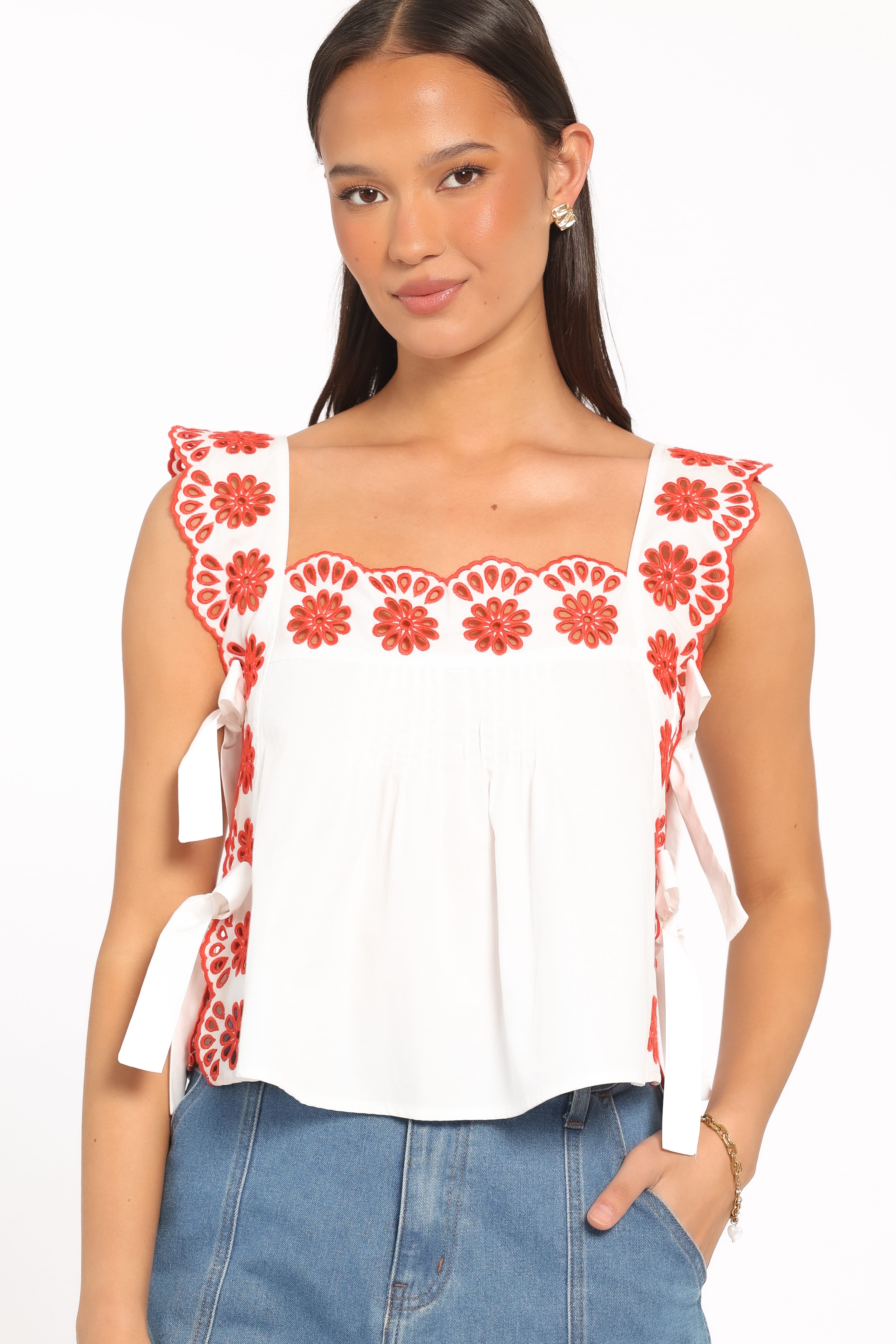 Brydee Tie Top - Red