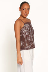 Erina Tank - Brown Bandana