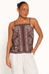 Erina Tank - Brown Bandana