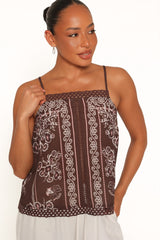 Erina Tank - Brown Bandana