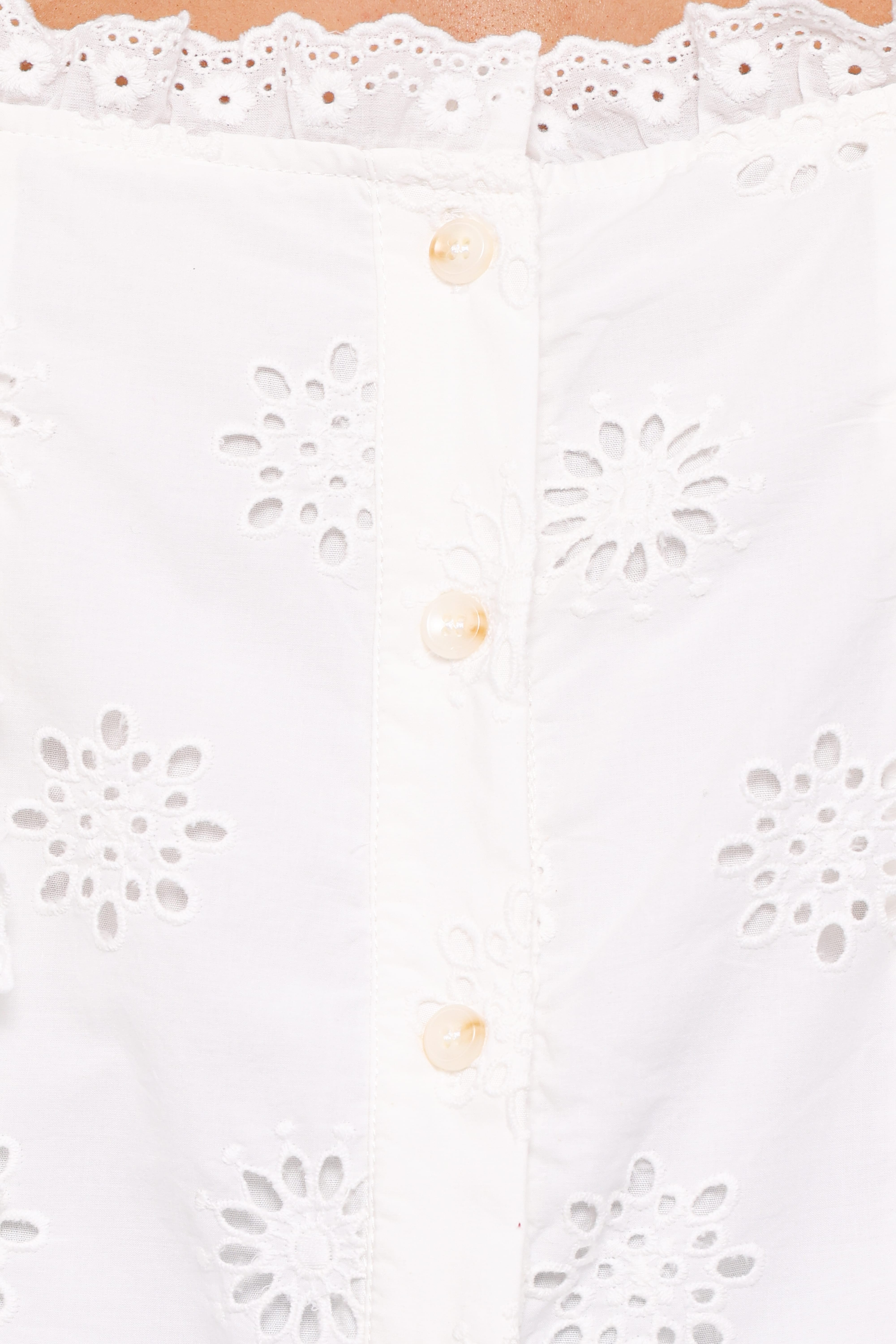 Kairi Eyelet Top - White Broderie
