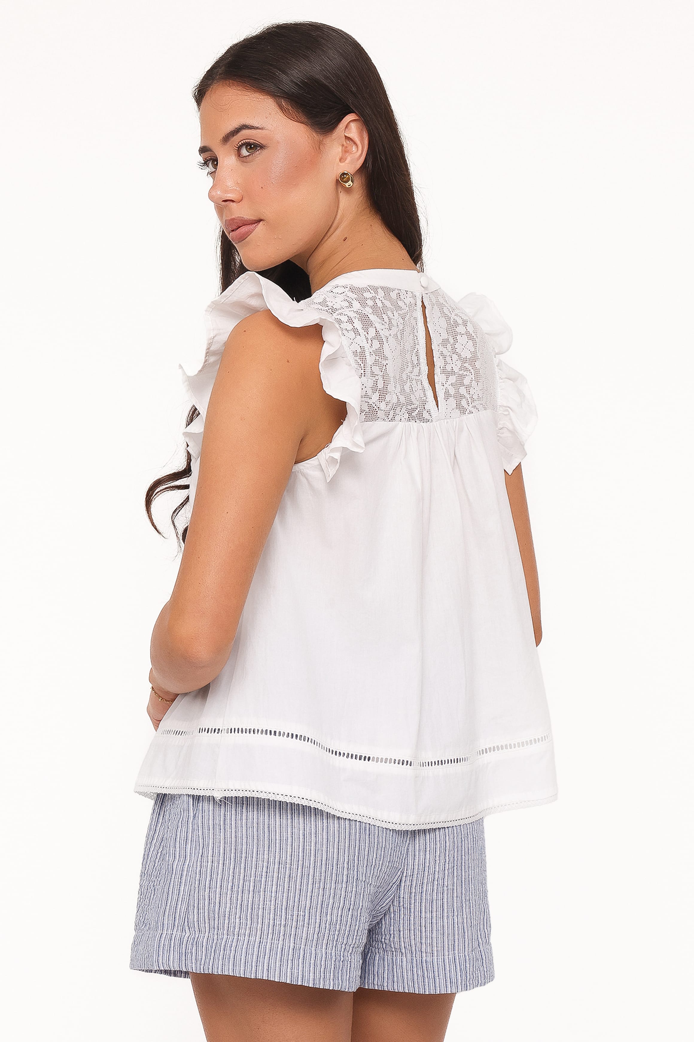 Kiran Ruffle Top - White