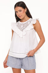 Kiran Ruffle Top - White