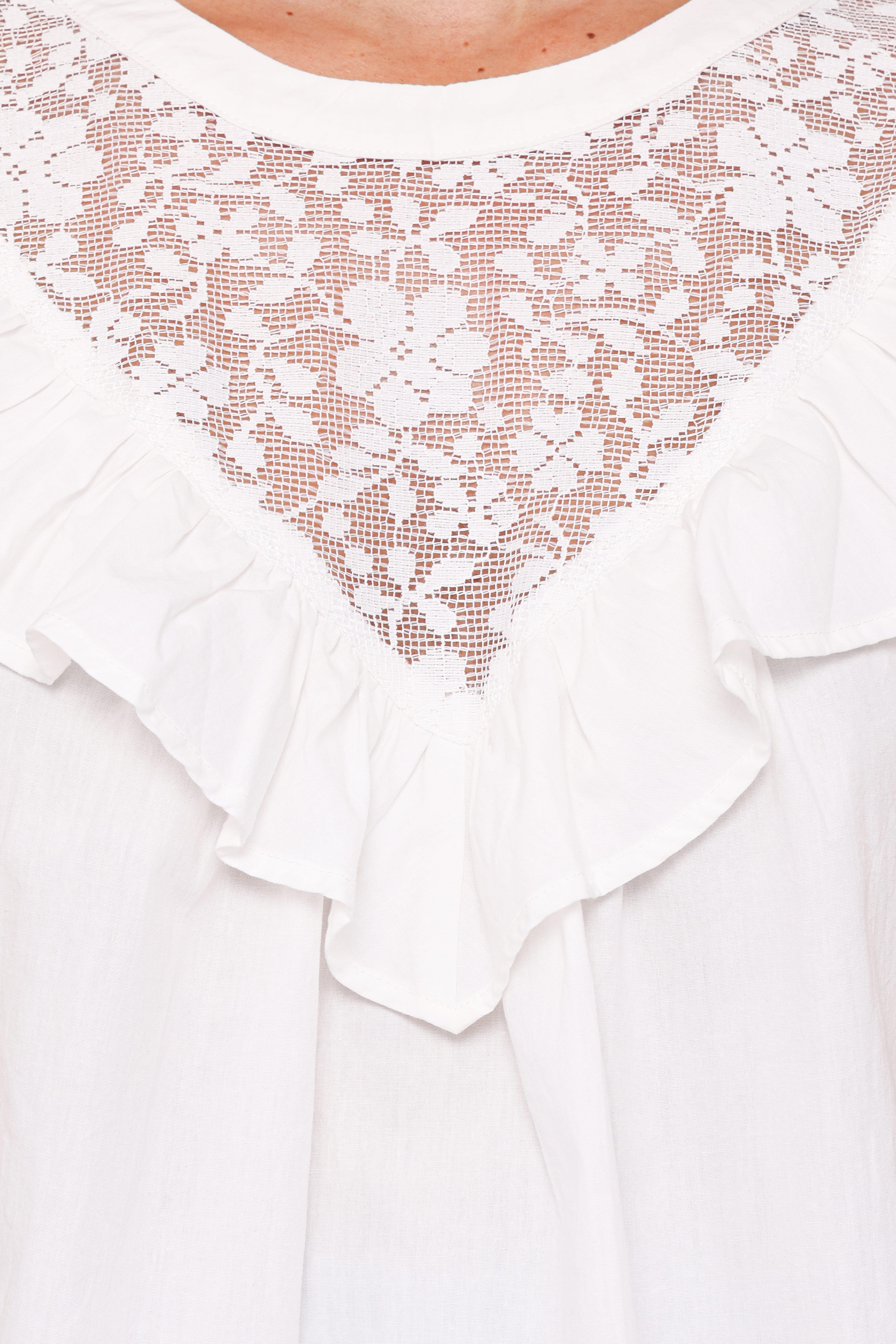 Kiran Ruffle Top - White