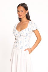 Laeriel Flutter Sleeve Top - Cream Floral