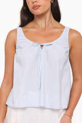Lawrence Tie Scoop Top - Light Blue