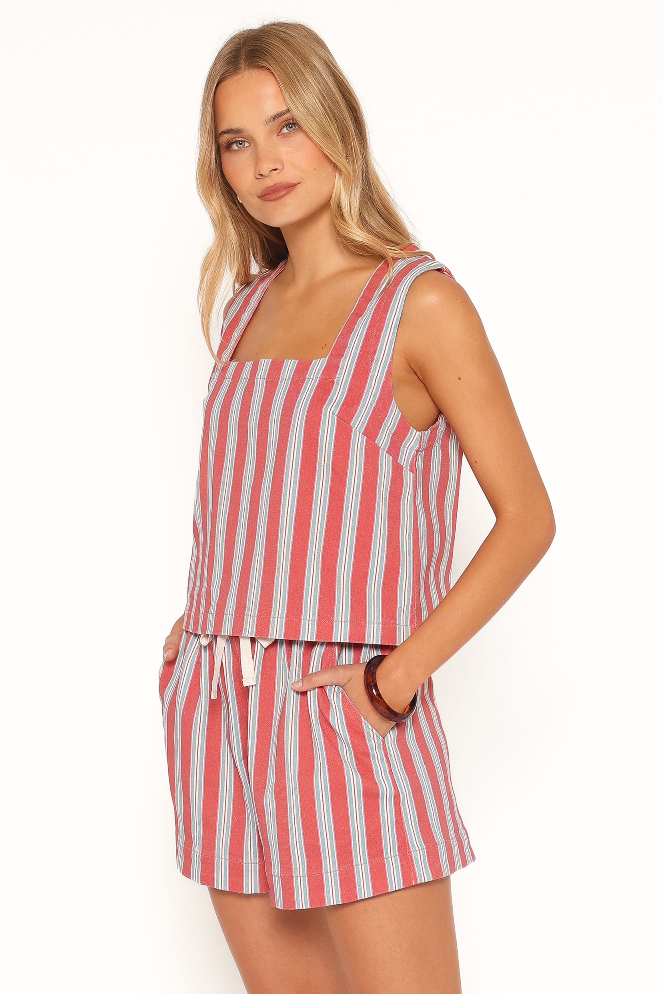 Marinda Top - Red Stripe