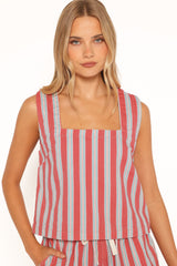 Marinda Top - Red Stripe