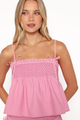 Mireille Baby Doll Top - Pink