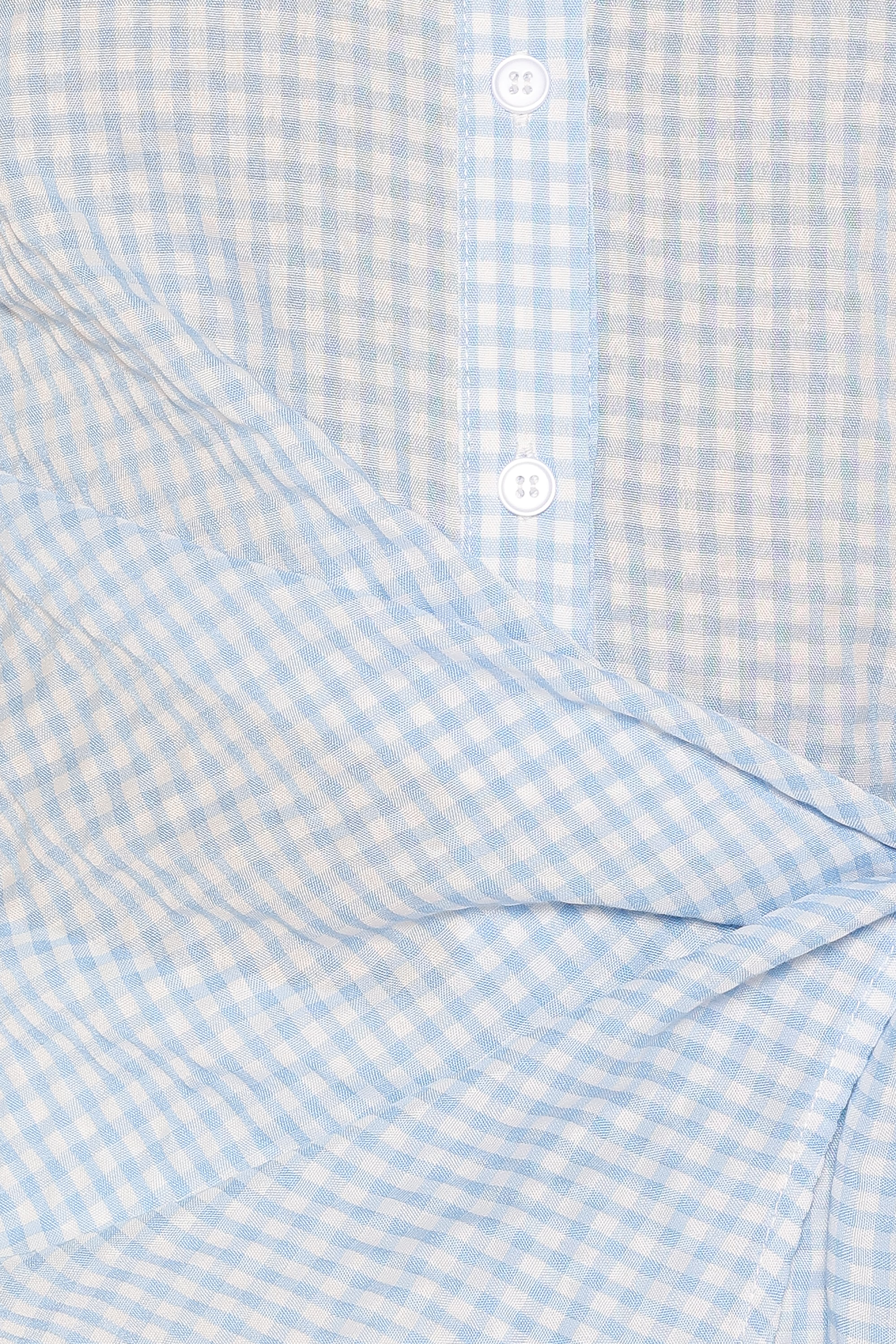 Shiloh Side Tie Shirt - Blue Gingham