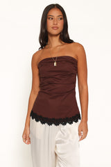 Shiloh Strapless Top - Chocolate
