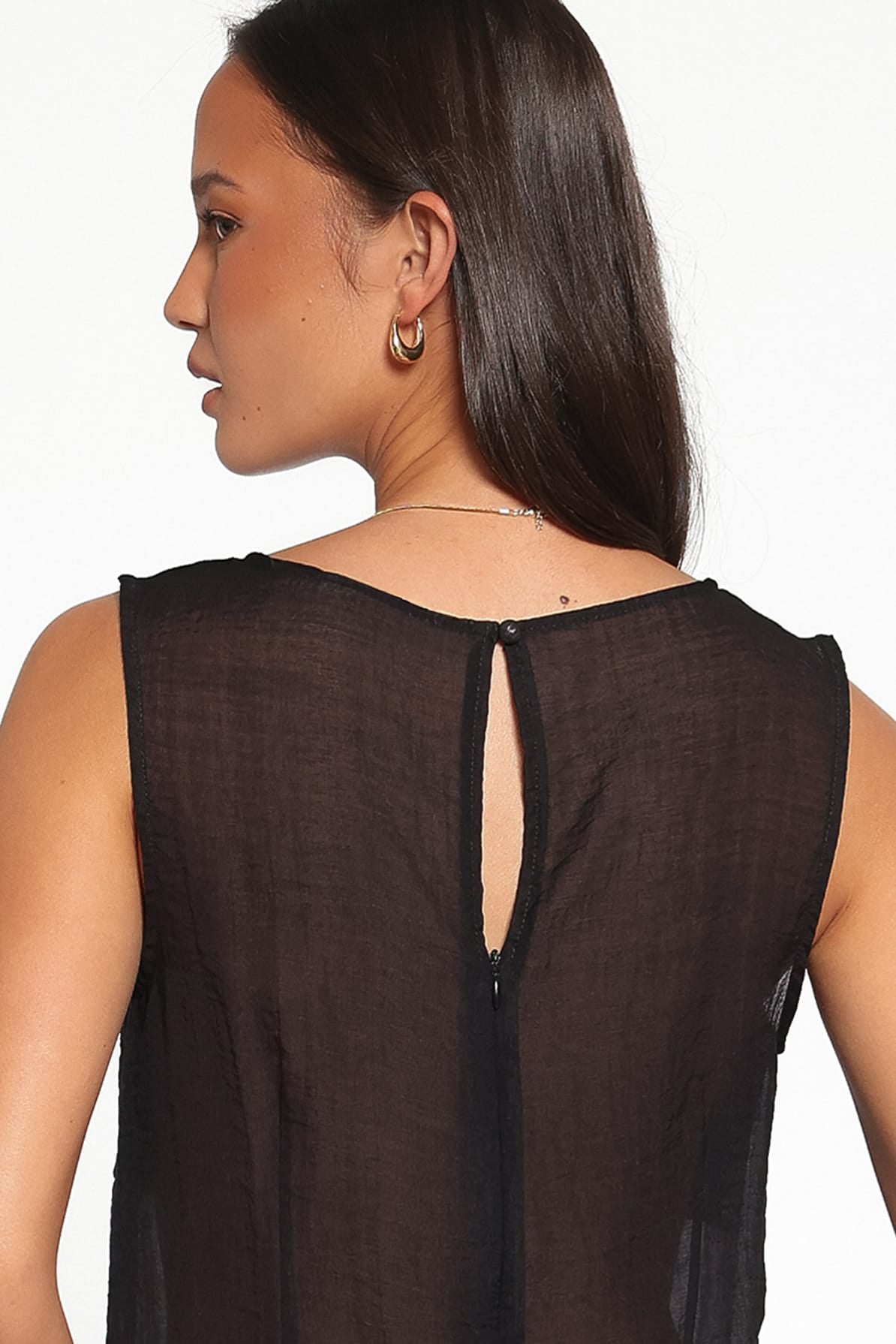 Vayla Sheer Panel Top - Black