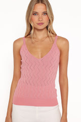 Vesta Pointelle Knit Tank - Pink