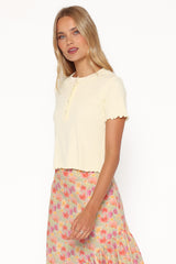 Walsh Knit Top - Butter Yellow